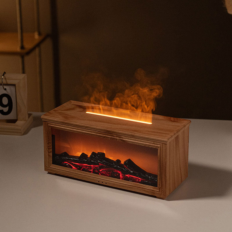 3D simulated flame fireplace humidifier