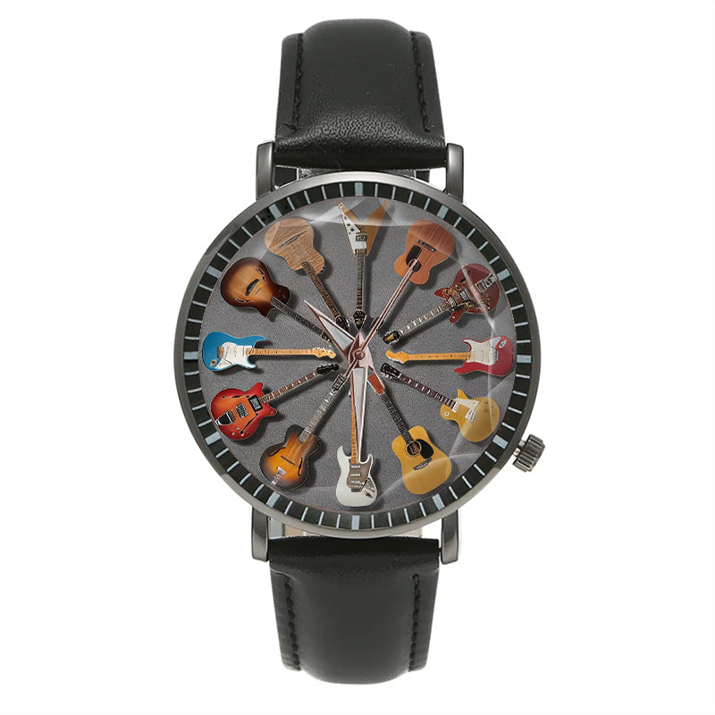 Rock Day and Night Guitar Clock