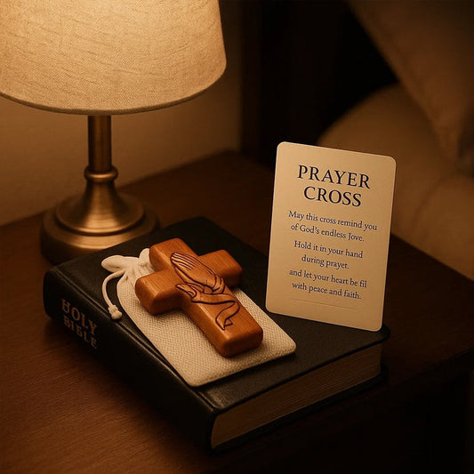 💕✝️Wooden Prayer Cross Pocket Card💯🪵Hand-carved 3D Gift for Your Loved Ones!