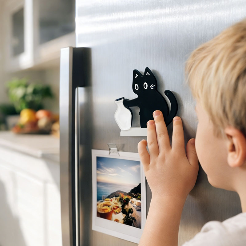 Black Cat Fridge Magnet