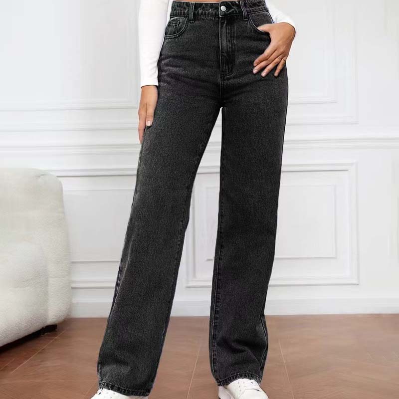 High-waisted trumpet jeans