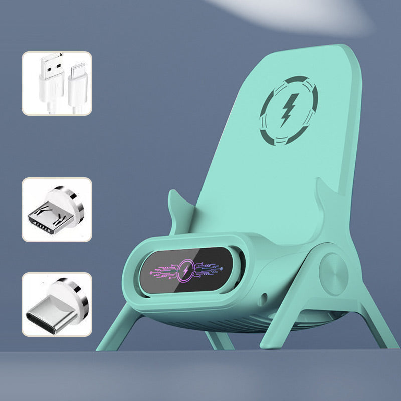 ✨ Phone holder with wireless fast charger – universal adjustment and 360° rotation, perfect for travel or the office 🚗📦