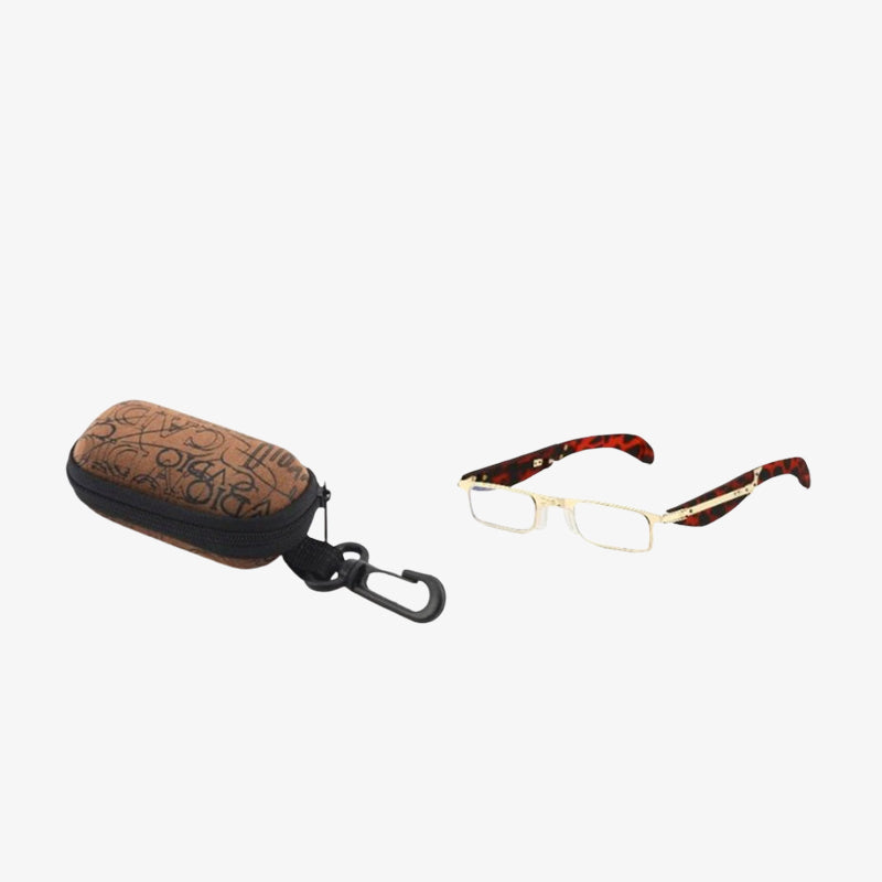 Premium Foldable Metal Reading Glasses with Zipper Case