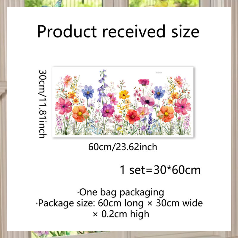 💐Colourful Flower Bouquet Window Sticker🖼️(Cut to Desired Size)