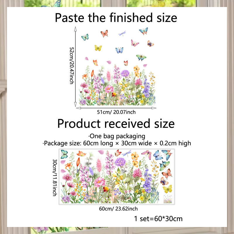 💐Colourful Flower Bouquet Window Sticker🖼️(Cut to Desired Size)