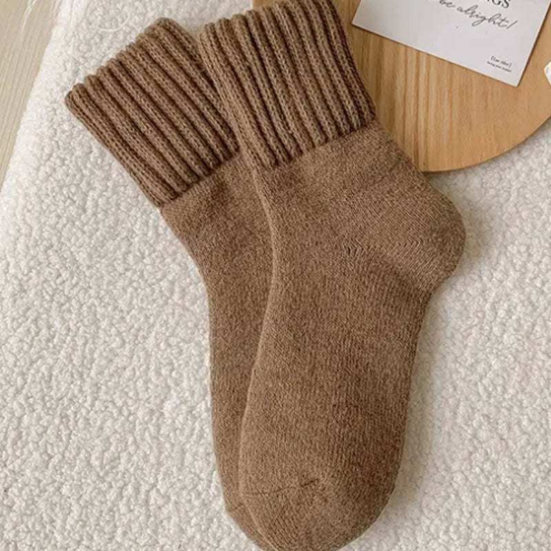 🧦5 pairs of women's wool socks - warm, medium-high socks