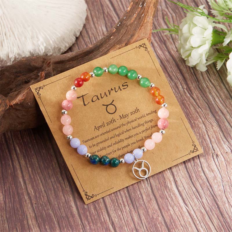 Bracelets with twelve zodiac sign stones