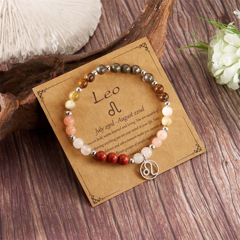 Bracelets with twelve zodiac sign stones