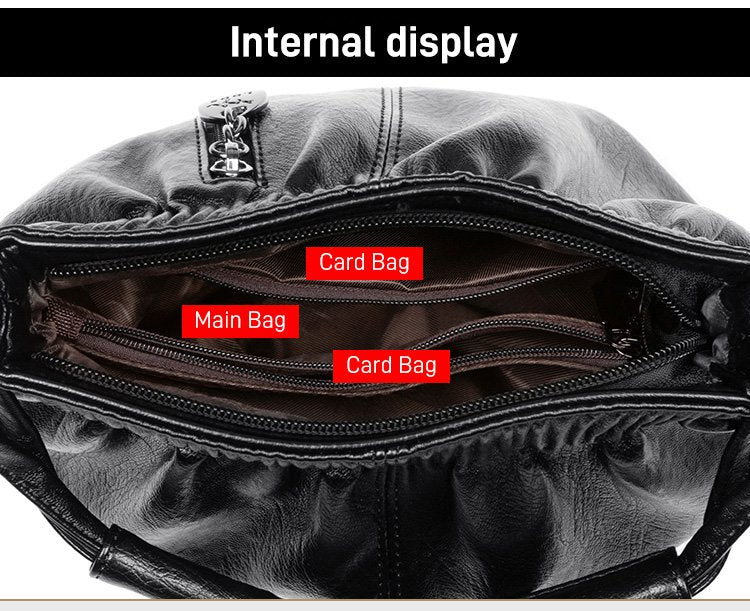 Wrinkled Design Soft Leather Bag 👜✨