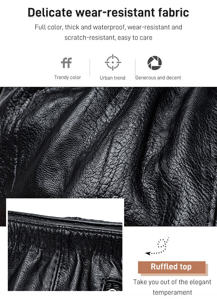 Wrinkled Design Soft Leather Bag 👜✨