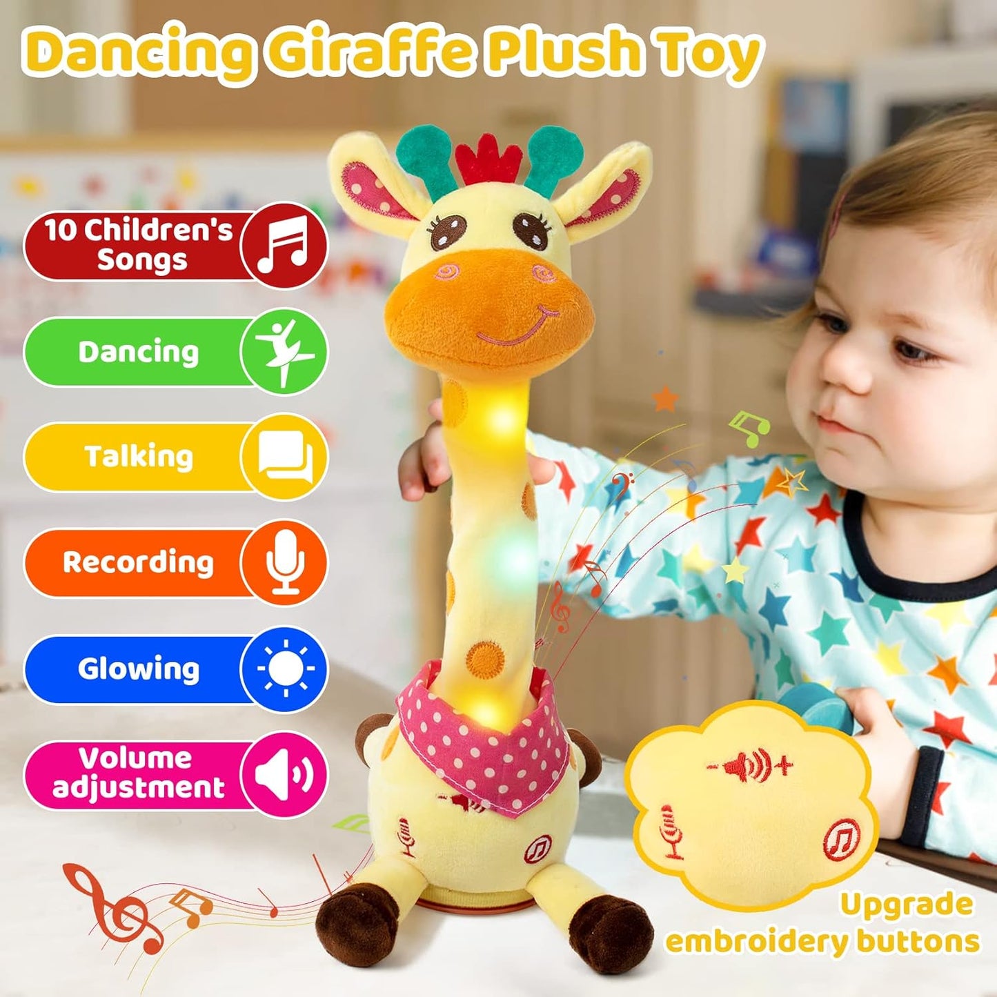 🎉 Best-selling musical giraffe toy – sings, dances, and repeats what you say! 🦒🗣️