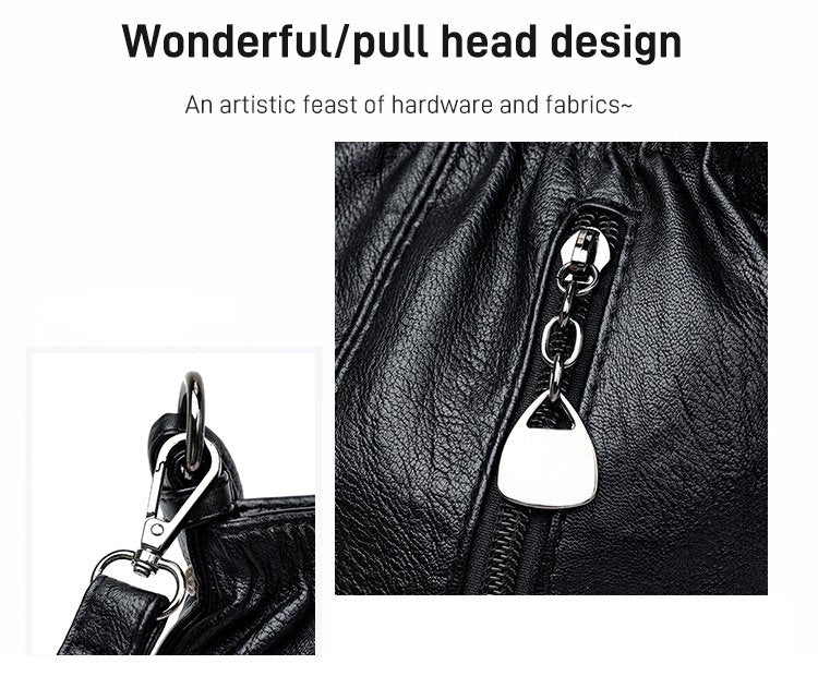 Wrinkled Design Soft Leather Bag 👜✨