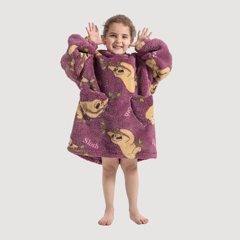 🧸 Thickened bathrobe with hood and blanke