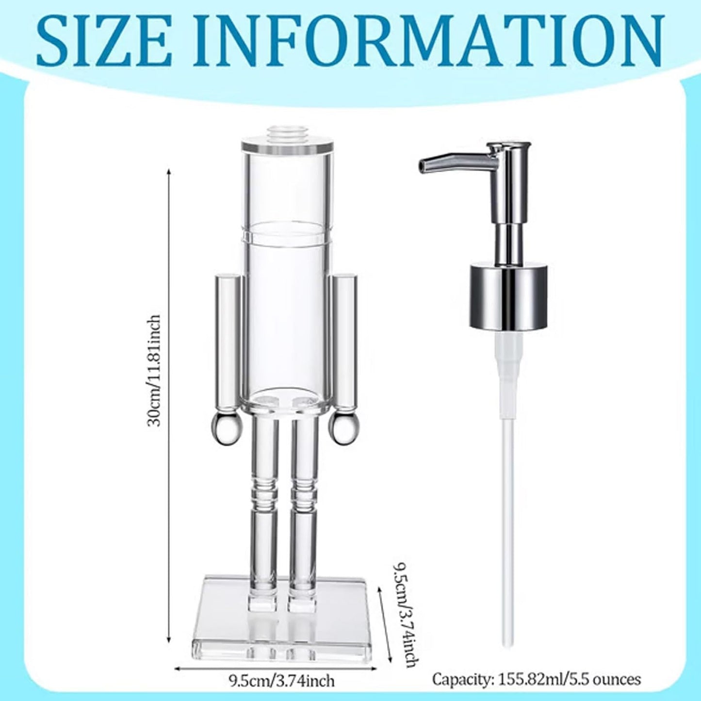 Clear acrylic nutcracker soap dispenser