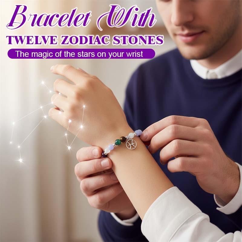 Bracelets with twelve zodiac sign stones