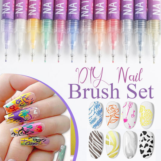 Professional nail art pen set with 12 colour