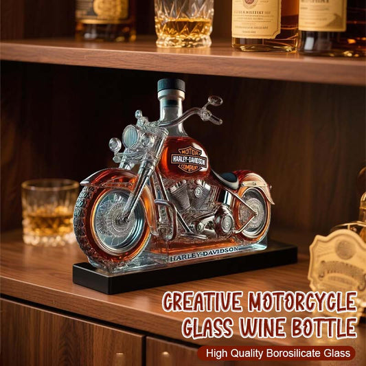 Creative Motorcycle Glass Wine Bottle