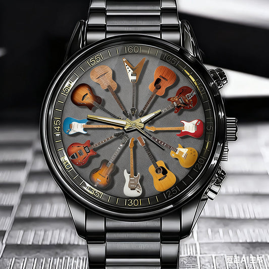Rock Day and Night Guitar Clock