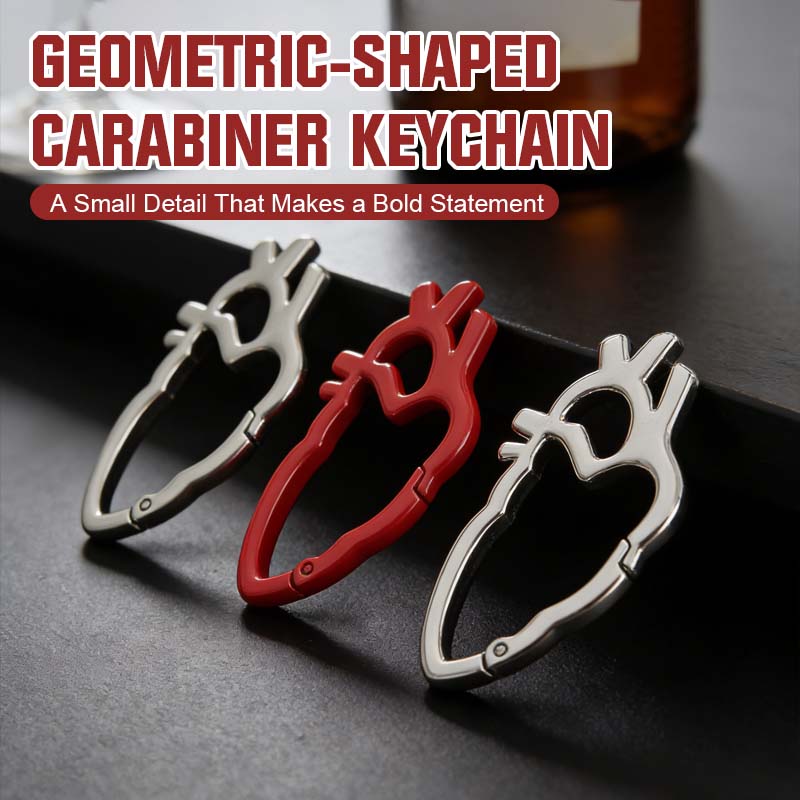 ❤️ Geometric-Shaped Carabiner Keychain