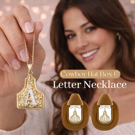 🤠Cowboy Hat Box & Letter Necklace🌵
