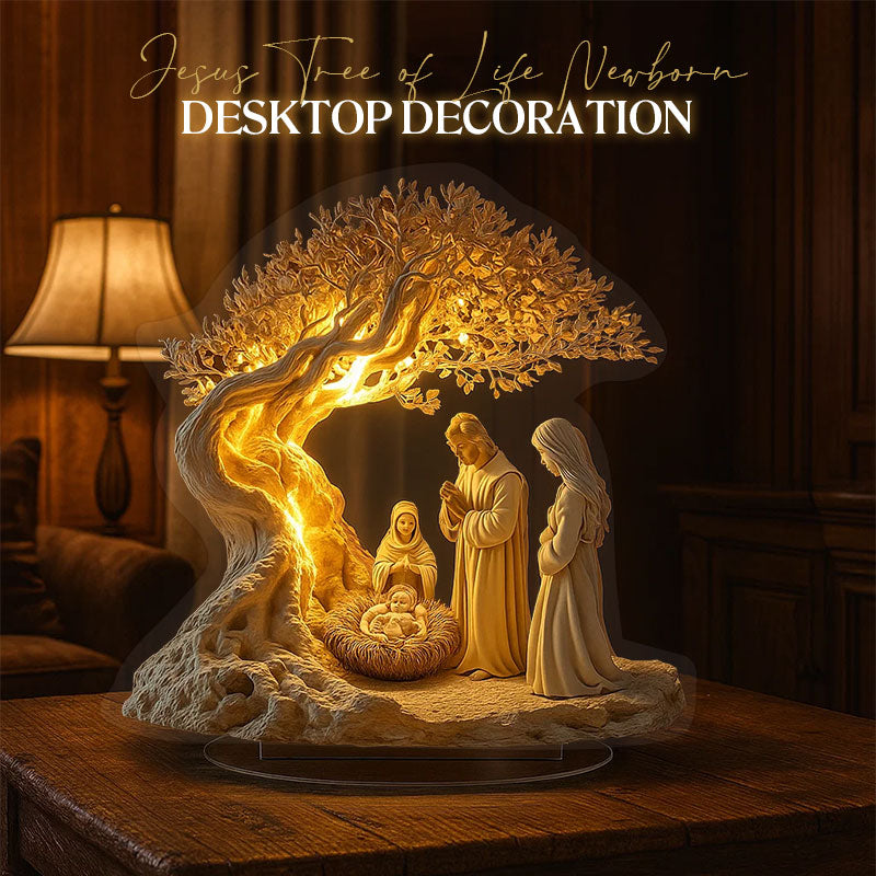 Acrylic sheet 2D Jesus Tree of Life Newborn Desktop Decoration  Acrylic sheet 2D