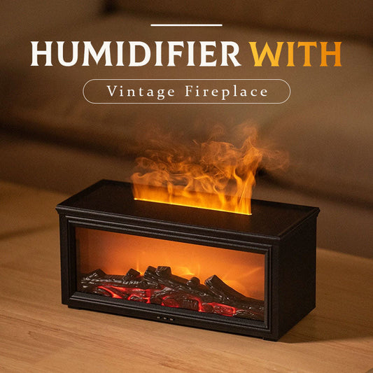 3D simulated flame fireplace humidifier
