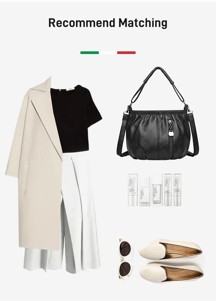 Wrinkled Design Soft Leather Bag 👜✨