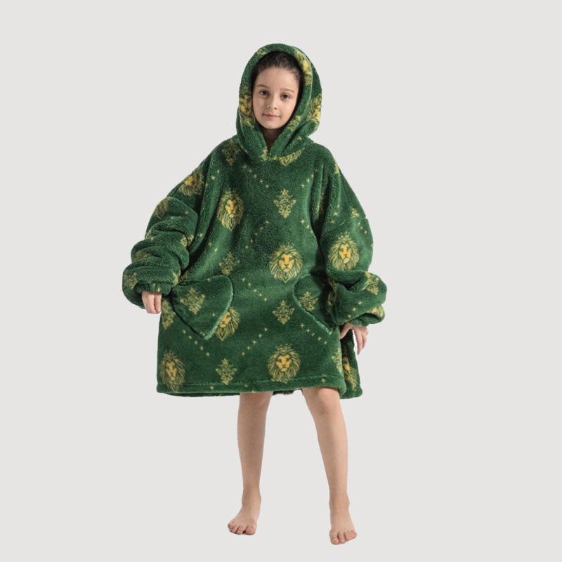 🧸 Thickened bathrobe with hood and blanke