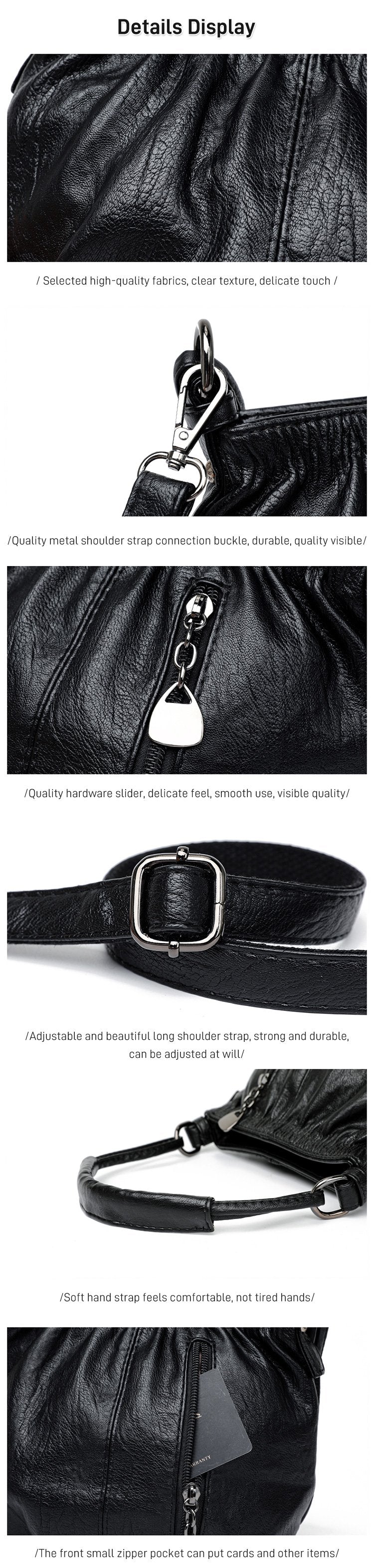 Wrinkled Design Soft Leather Bag 👜✨