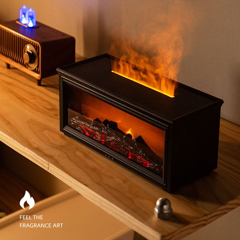 3D simulated flame fireplace humidifier