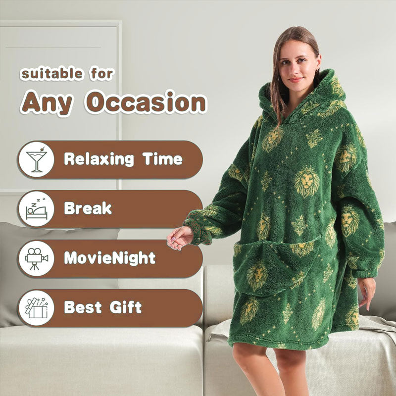 🧸 Thickened bathrobe with hood and blanke