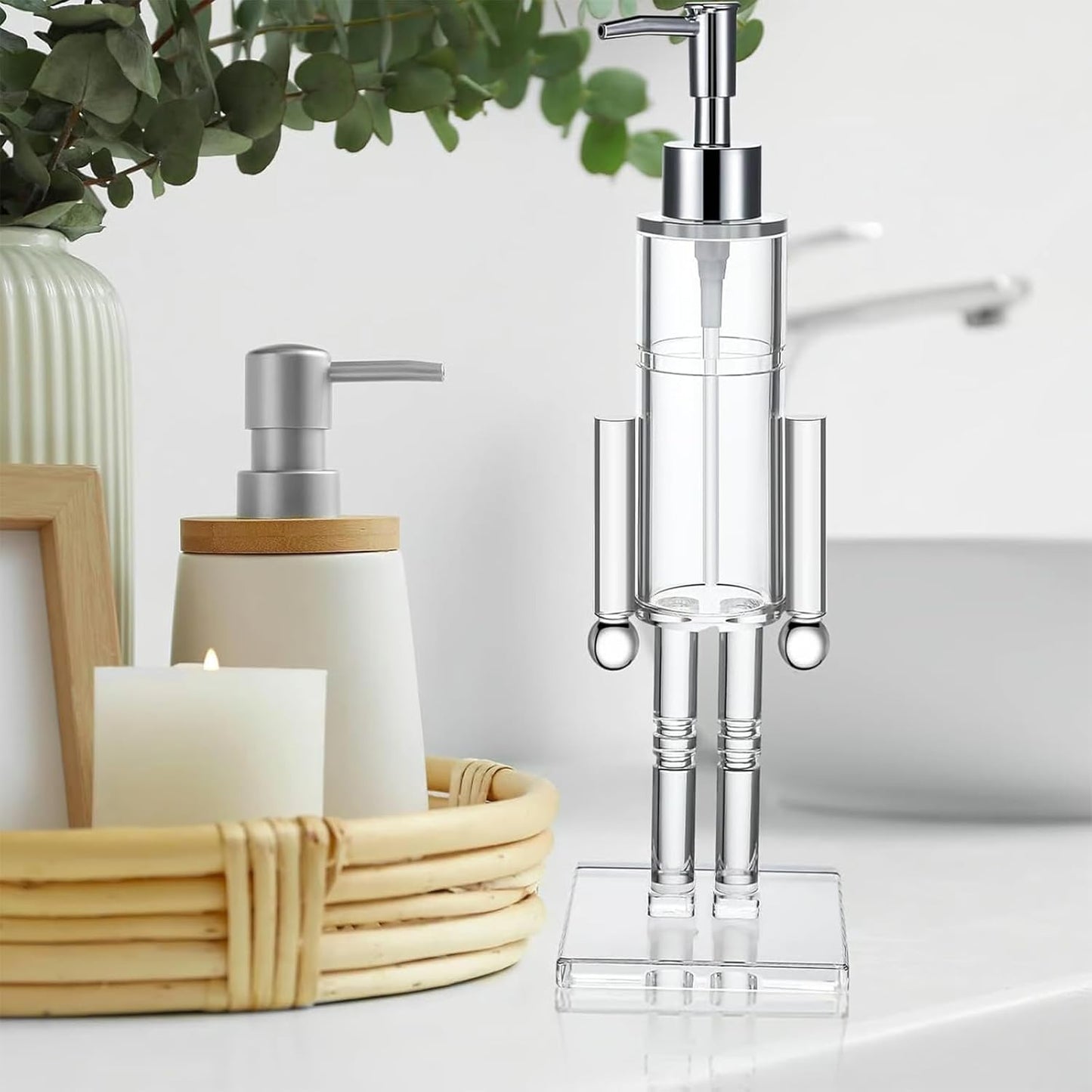 Clear acrylic nutcracker soap dispenser