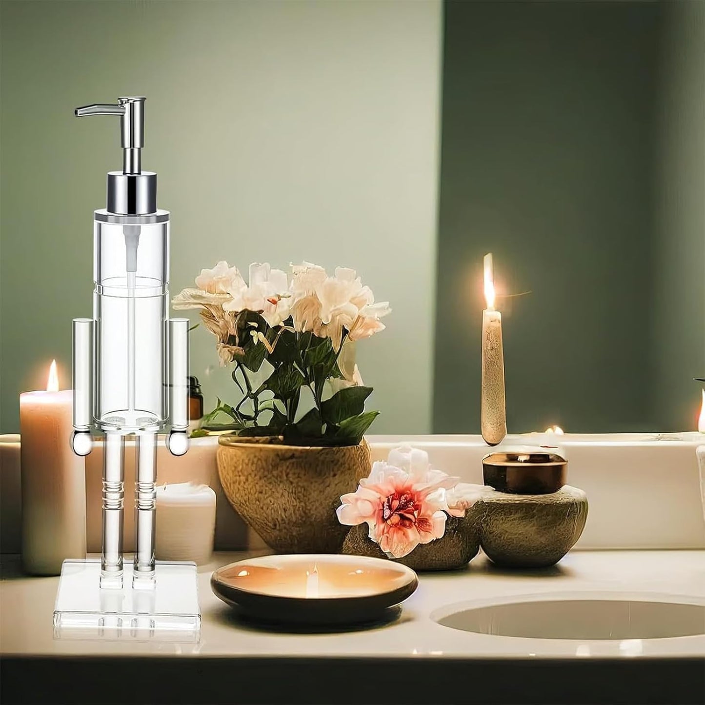 Clear acrylic nutcracker soap dispenser