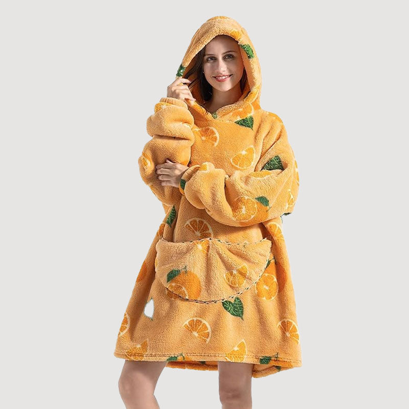 🧸 Thickened bathrobe with hood and blanke