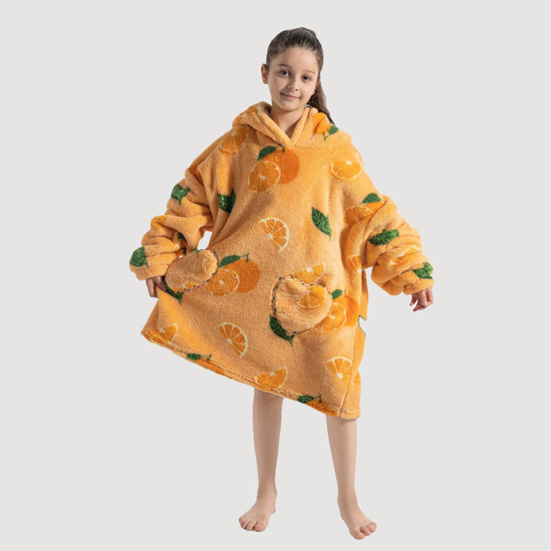 🧸 Thickened bathrobe with hood and blanke