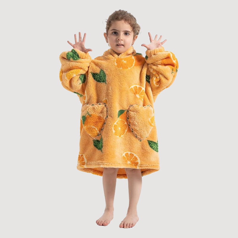 🧸 Thickened bathrobe with hood and blanke