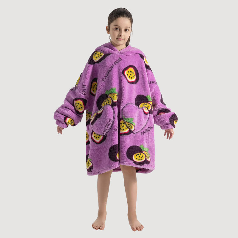 🧸 Thickened bathrobe with hood and blanke
