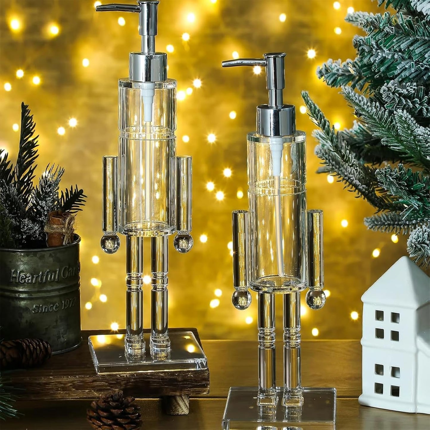Clear acrylic nutcracker soap dispenser
