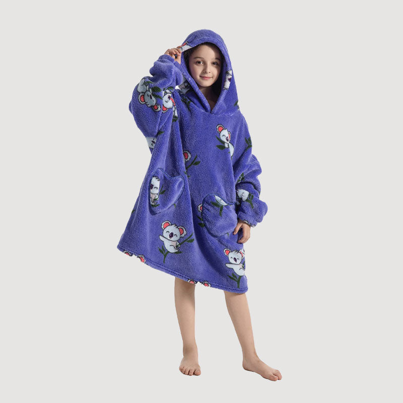 🧸 Thickened bathrobe with hood and blanke