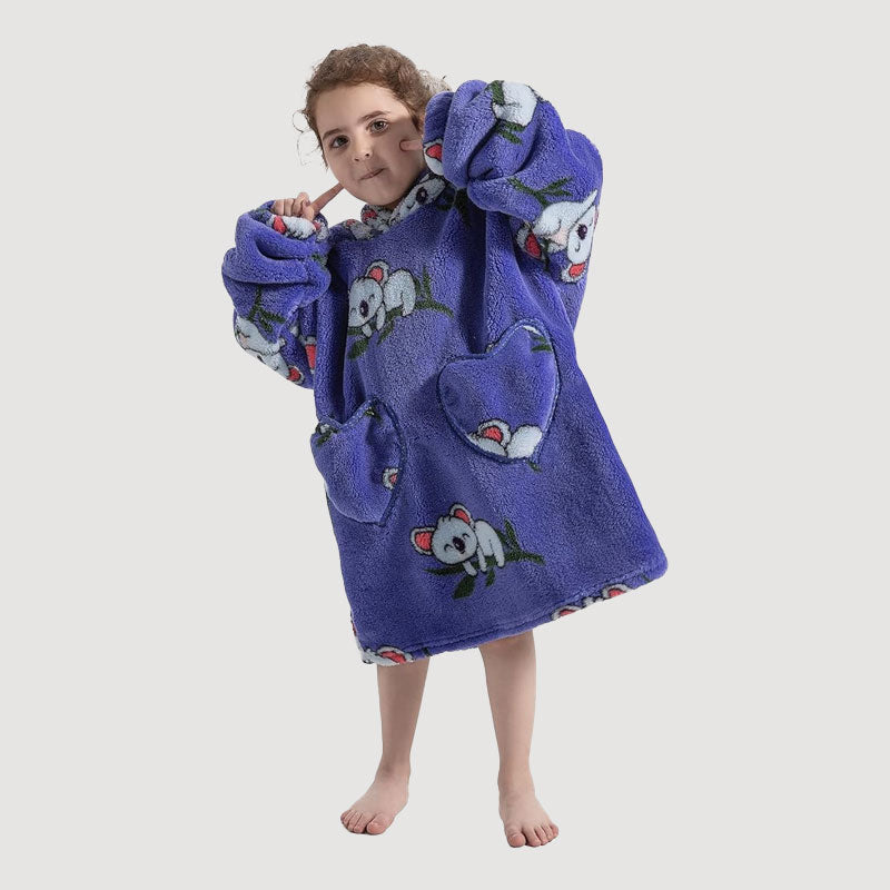 🧸 Thickened bathrobe with hood and blanke