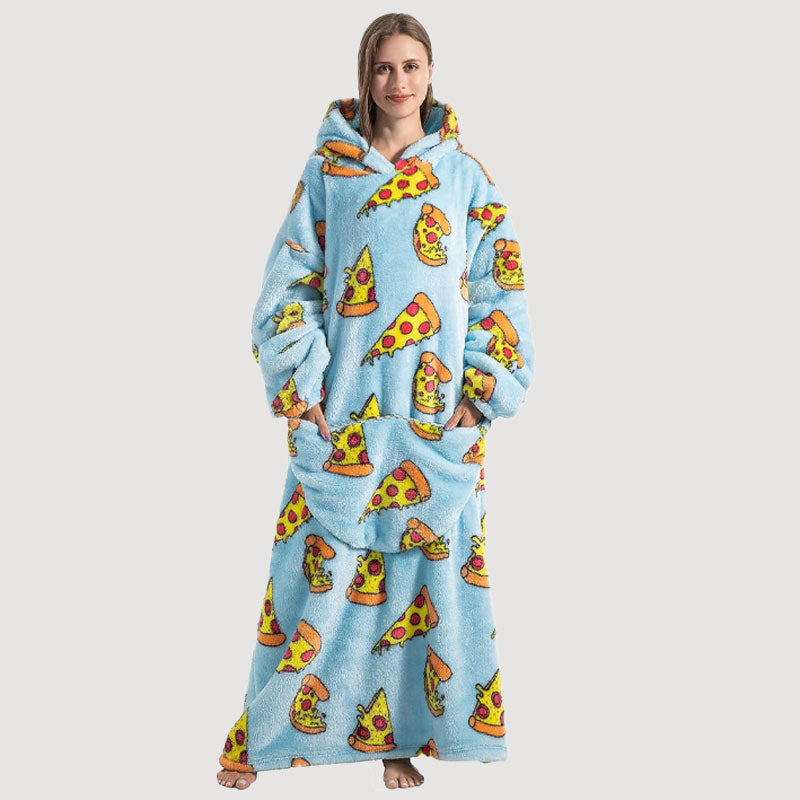 🧸 Thickened bathrobe with hood and blanke