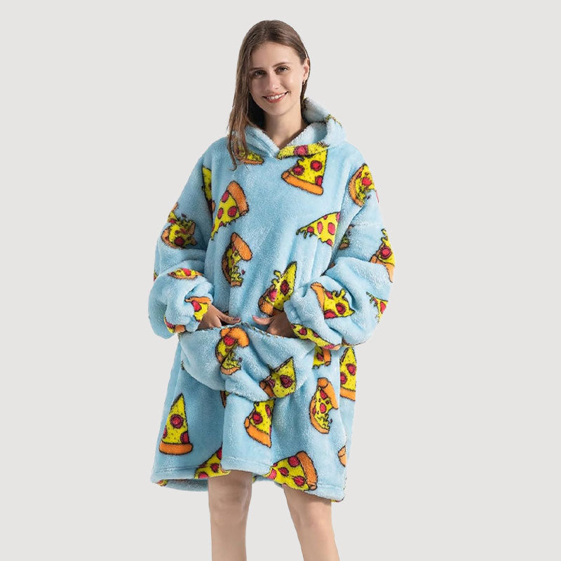 🧸 Thickened bathrobe with hood and blanke