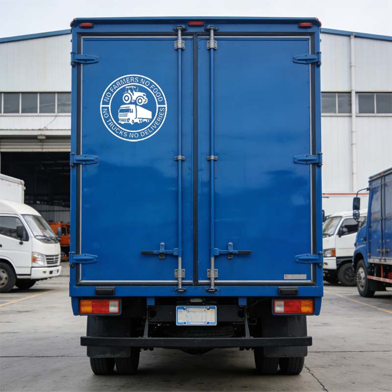 🔥No farmers, no food, no lorries, no deliveries, vinyl sticker – 140 mm deca