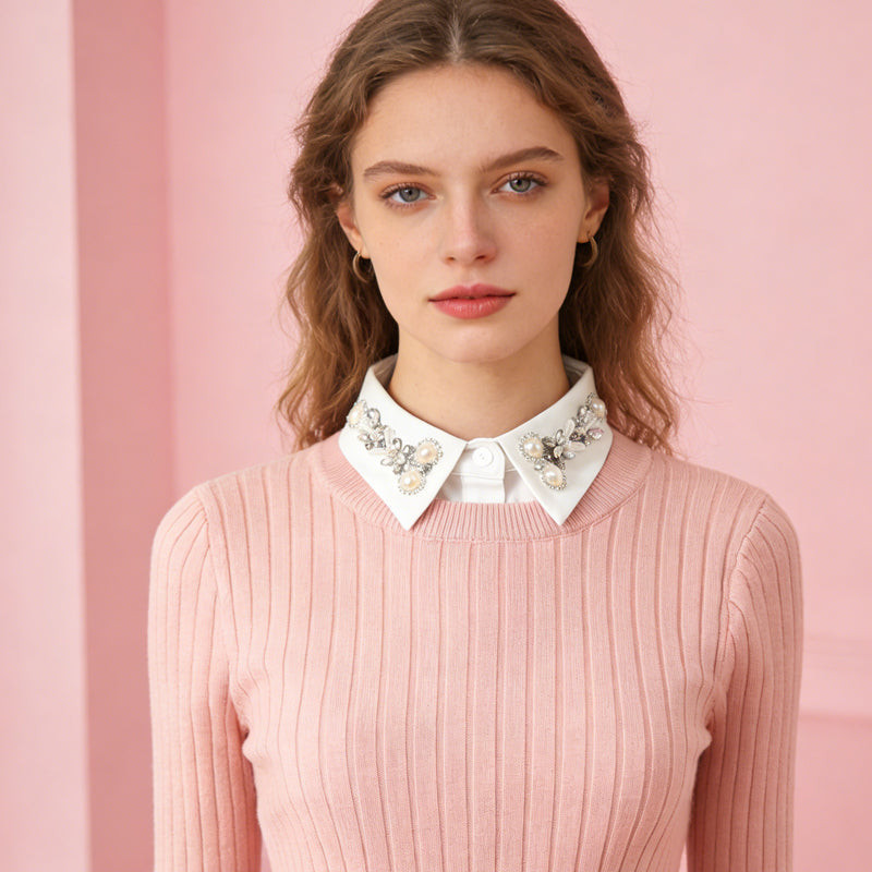 Diamond And Pearl Fake Collar