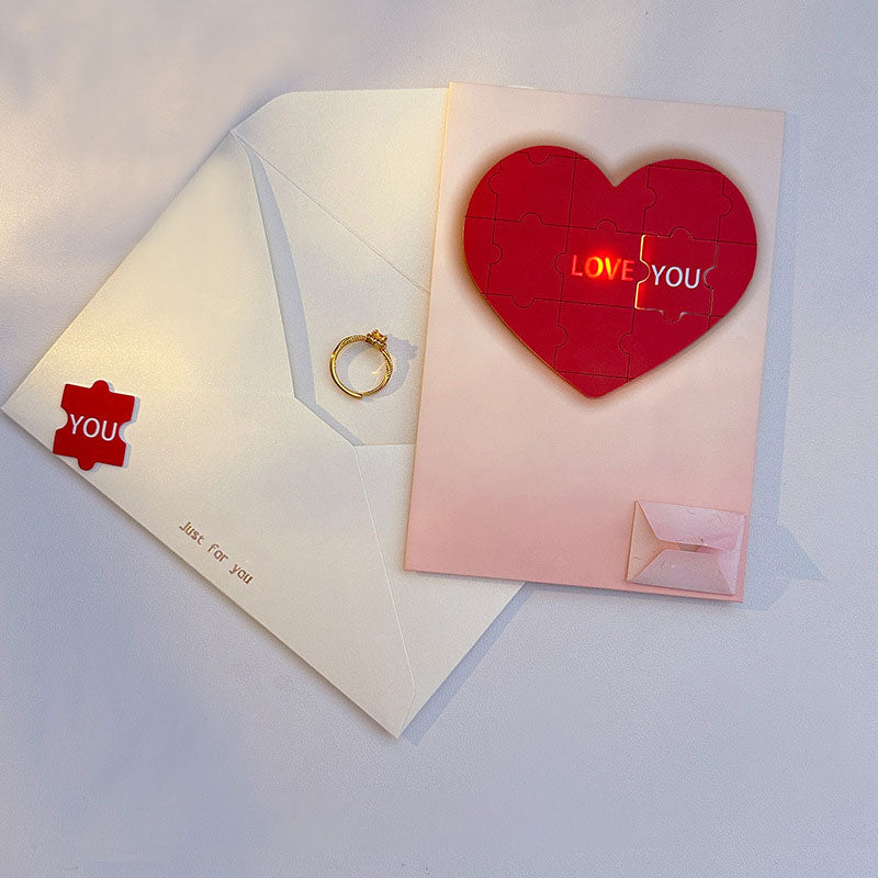 💖 Heart Puzzle Light & Voice Greeting Card 💖