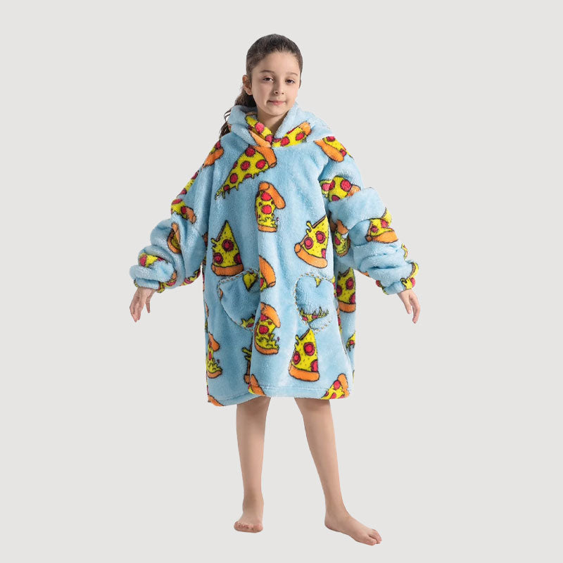 🧸 Thickened bathrobe with hood and blanke
