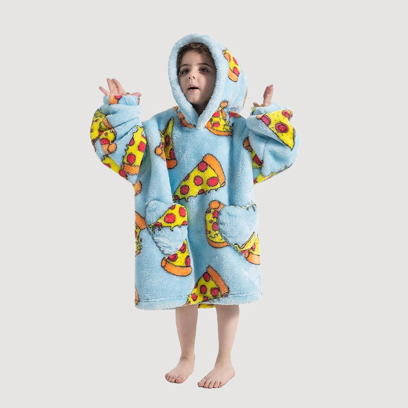 🧸 Thickened bathrobe with hood and blanke