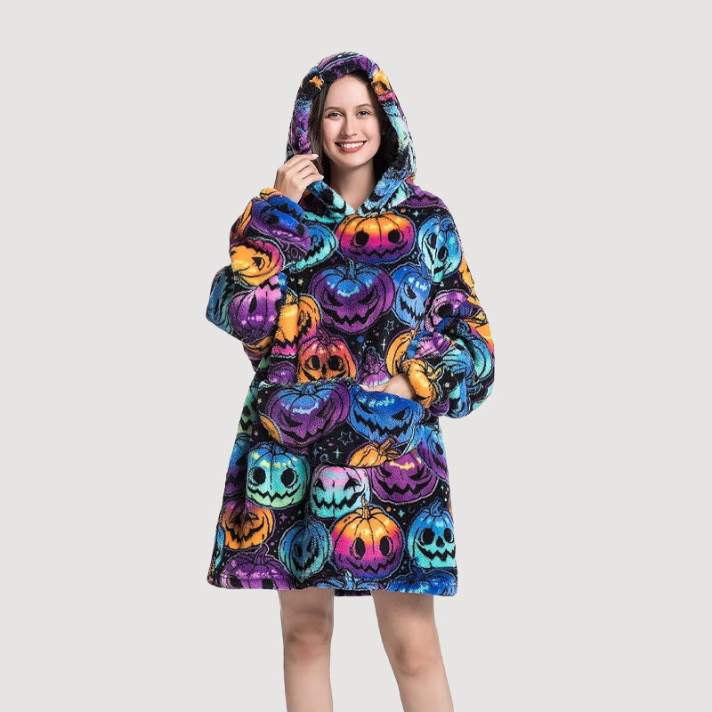 🧸 Thickened bathrobe with hood and blanke