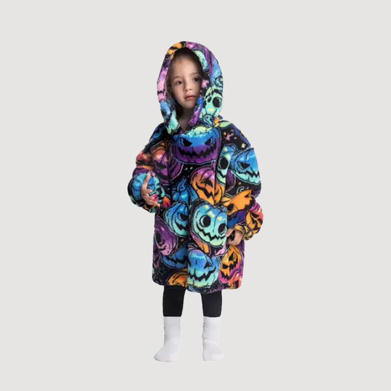 🧸 Thickened bathrobe with hood and blanke