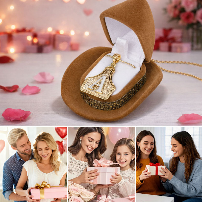 🤠Cowboy Hat Box & Letter Necklace🌵